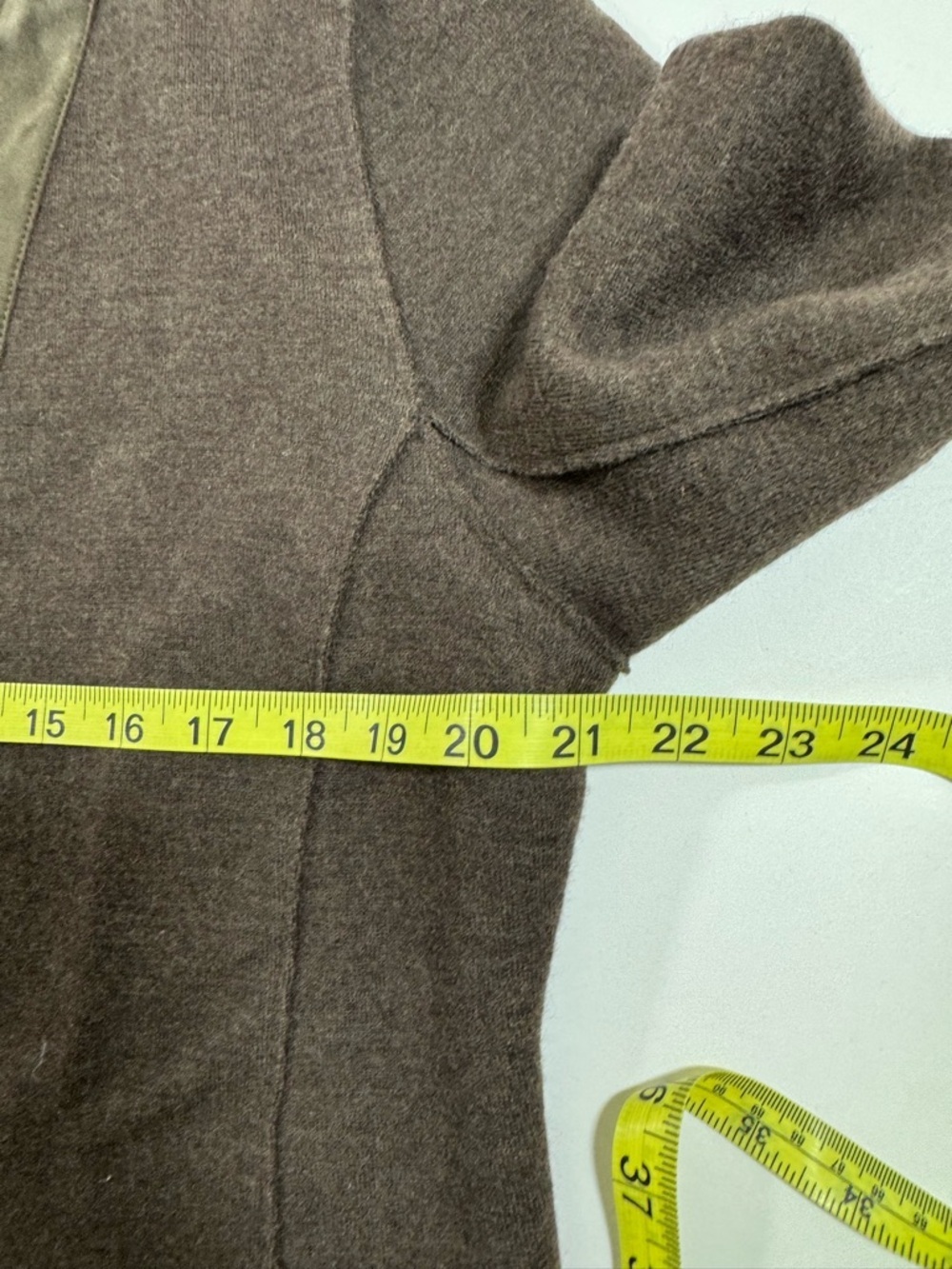 New Eileen Fisher Notch Collar Jacket Blazer Merino Wool Lamb Leather Peat Brown - Picture 7 of 8